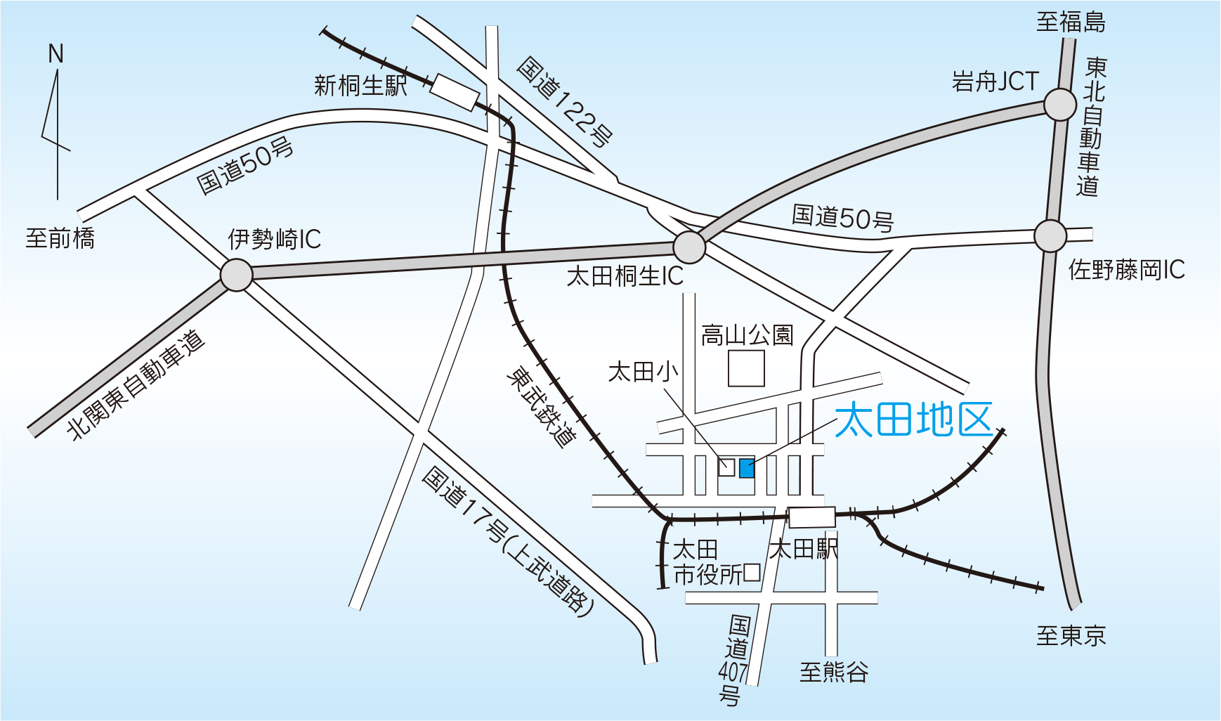 太田キャンパスの地図